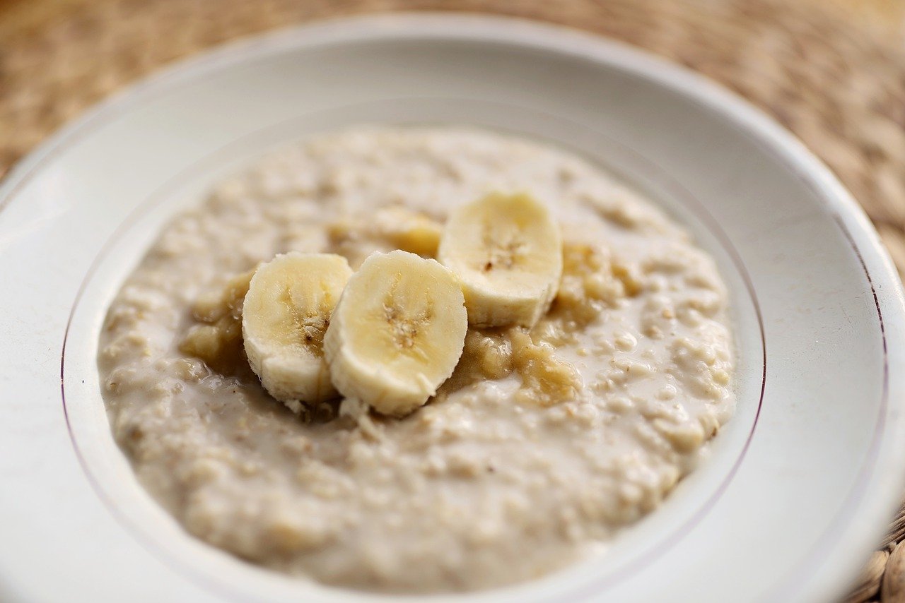 Papas de aveia com banana